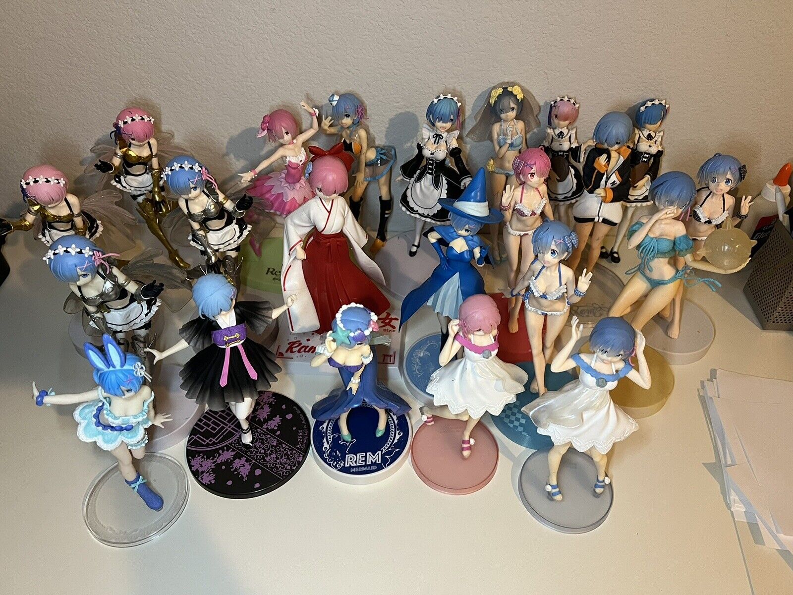 Re:zero REM And Ram Anime Figures Lot Of 22