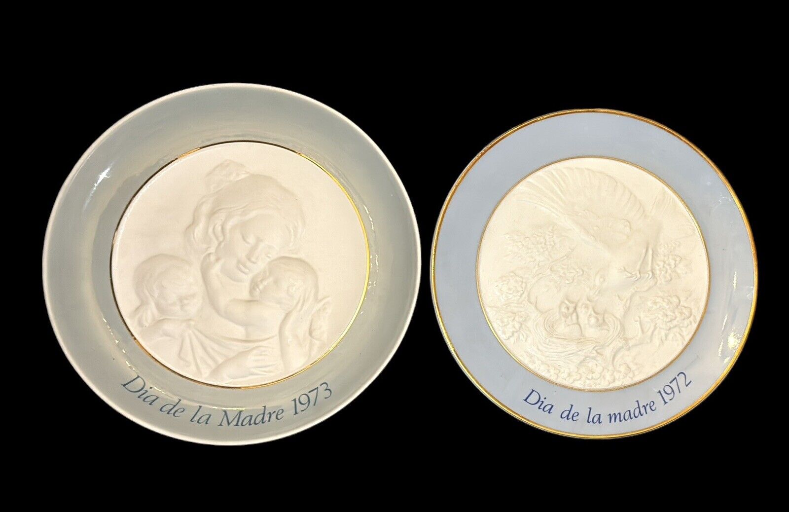 2 Vintage LLADRO Dia De La Madre Collectors Plates. 1972, 1973. 
