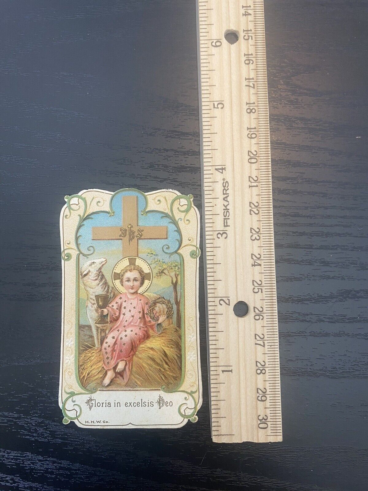 Antique Catholic Prayer Card Religious Collectible 1890\'s Holy Card. Gloria
