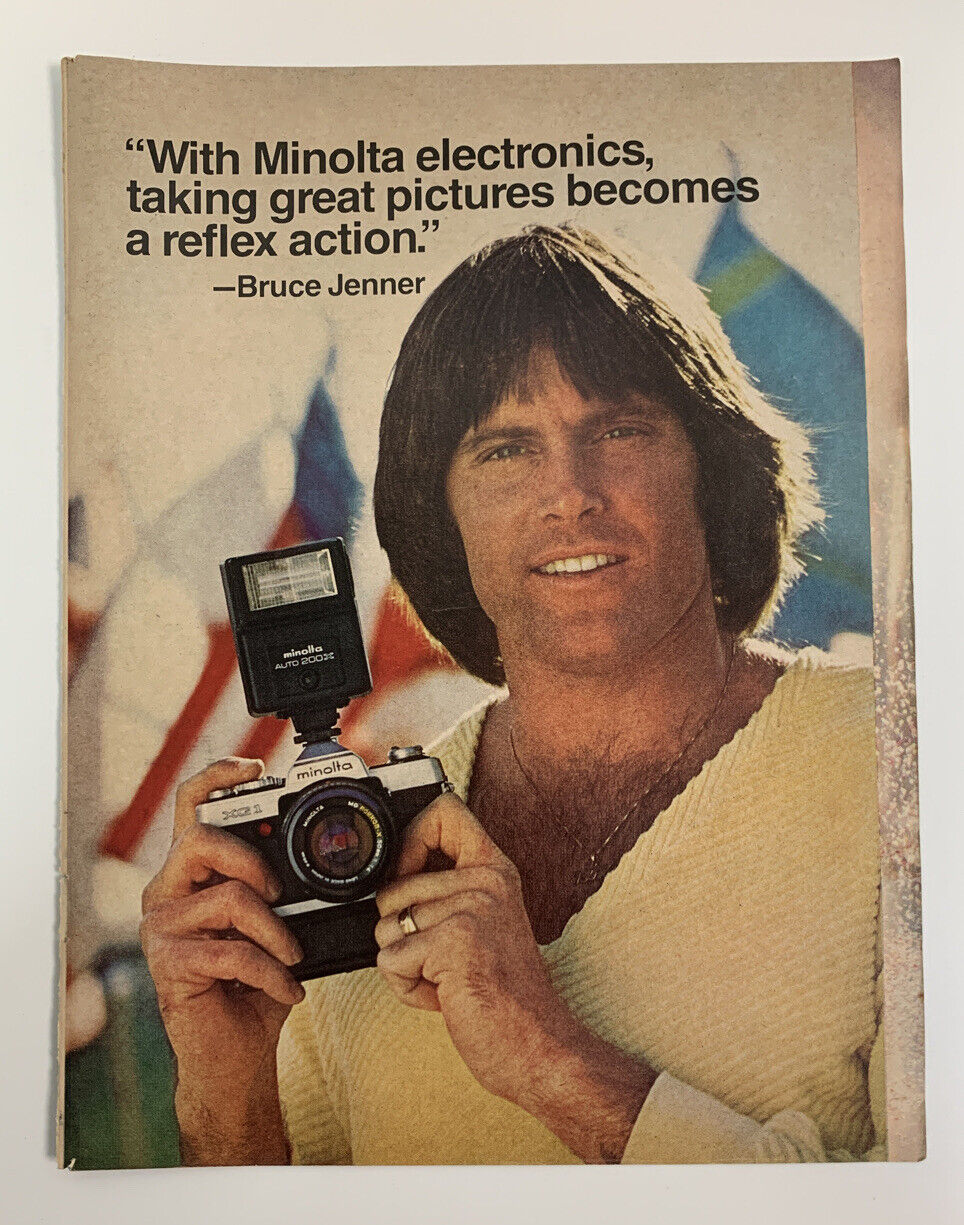 1979 Minolta XG1 Camera Print Ad Advertisement Original Vintage Bruce Jenner