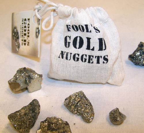 BAG OF PYRITE FOOLS GOLD NUGGETS rocks stones tricks pranks fake treasure NEW