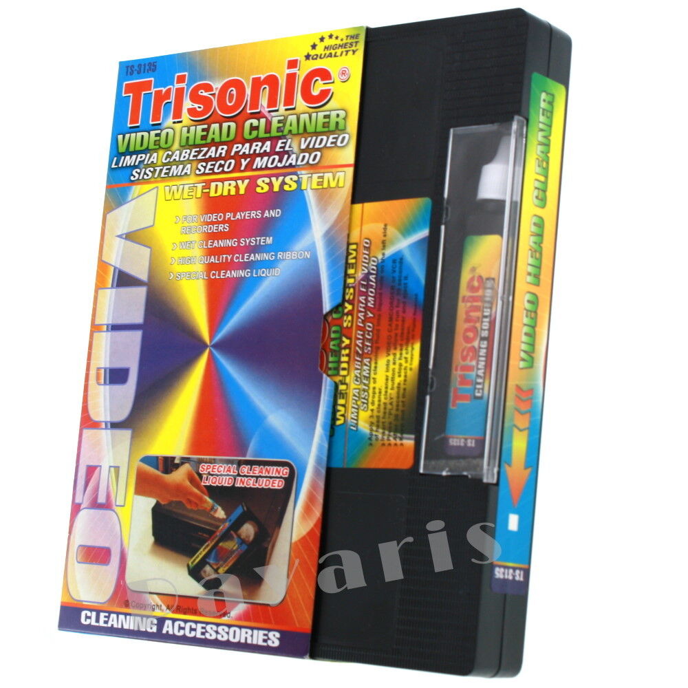 Head Cleaning Video Tape Cassette For VHS VCR Player & Recorder Wet Dry Cleaner