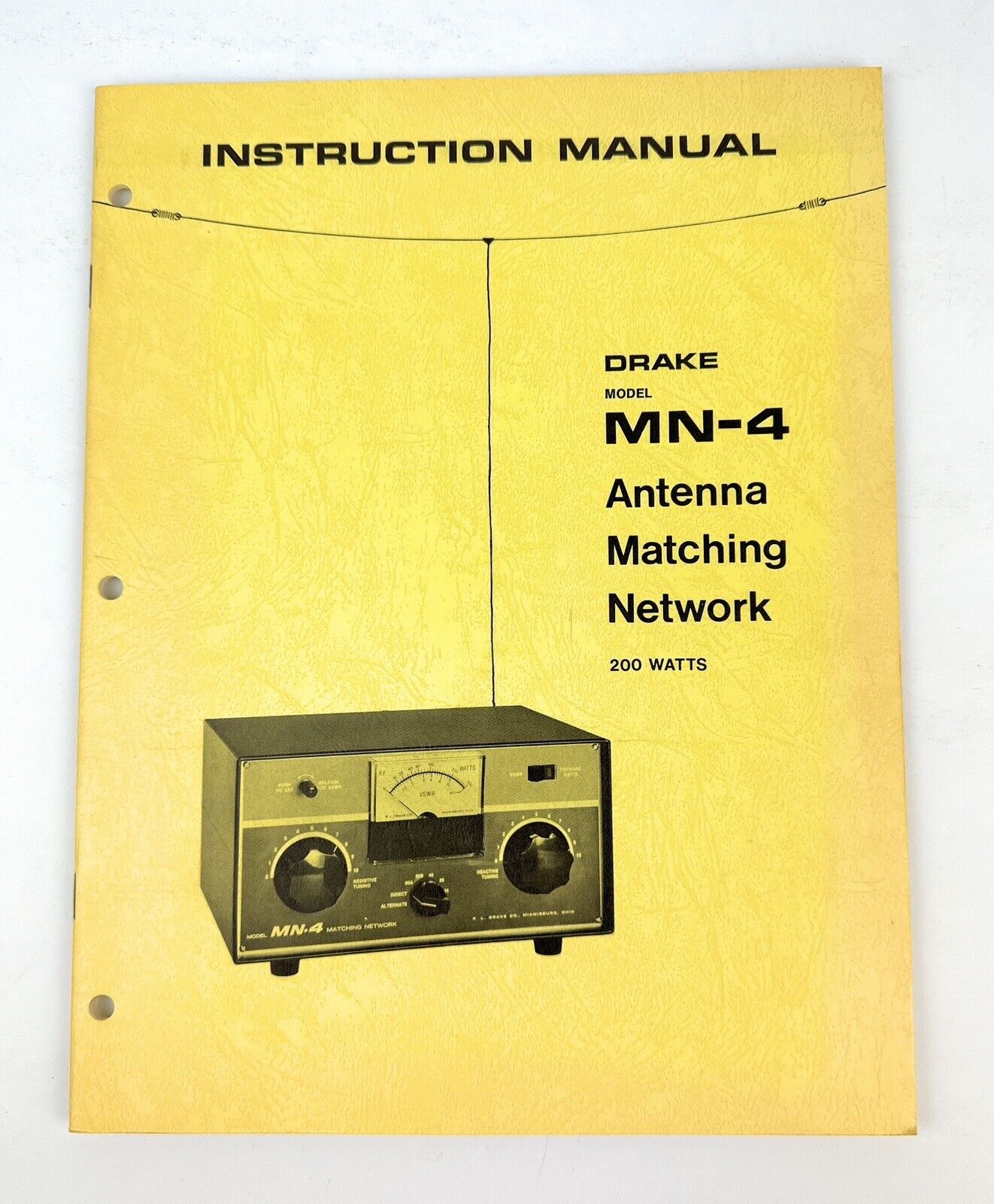 INSTRUCTION MANUAL DRAKE MODEL MN-4 ANTENNA MATCHING NETWORK MANUAL