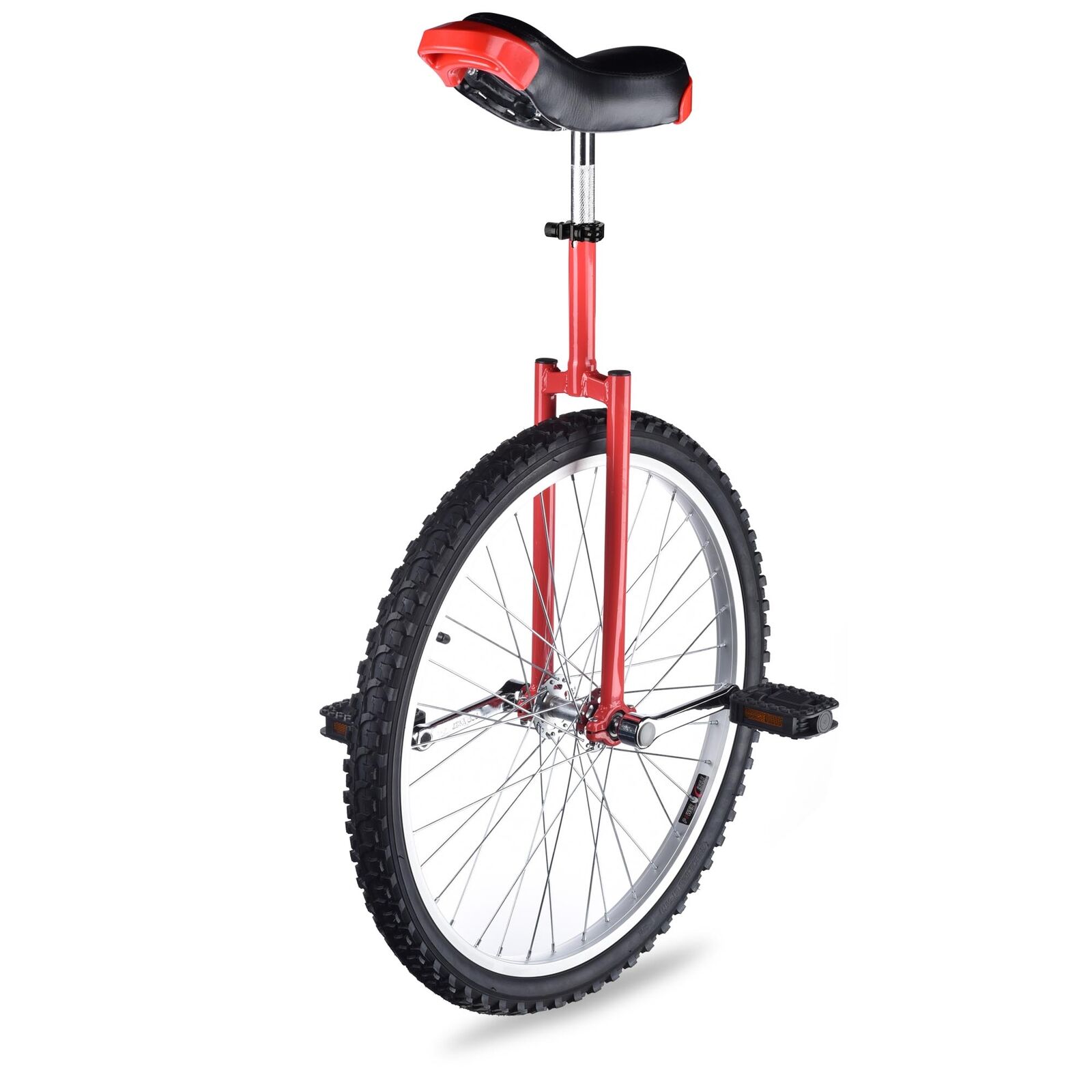 24 In Wheel Unicycle Skid-proof Tire Adjustable Height Exercise Bicycle Red