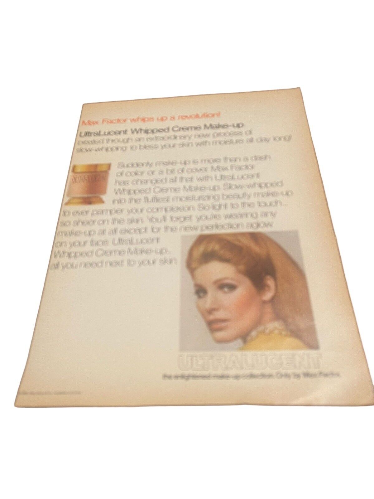 Vintage 1969 Max Factor Ultralucent Makeup Ephemera Print Ad 10.5” X 13.5” C.07