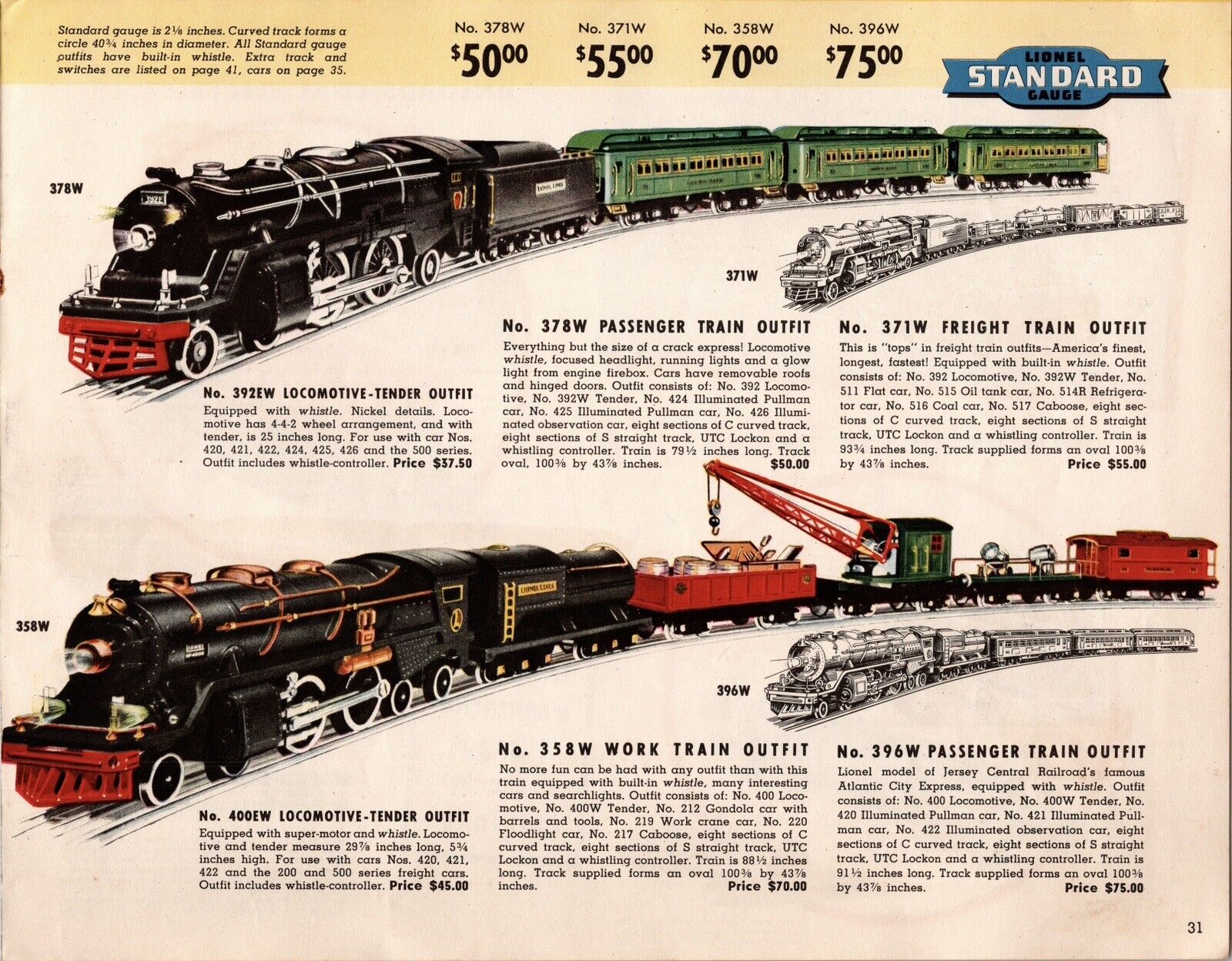 Vtg 1939 Print Ad Lionel Model Railroad Catalog Page Train Retro Gift Standard