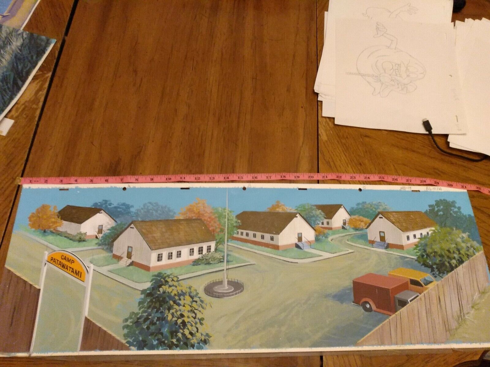 Vintage HARDY BOYS animation cels PANORAMIC BACKGROUND PRODUCTION ART  cel 1960s