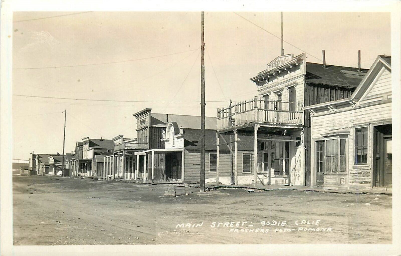 Postcard RPPC 1920s California Bodie Main Street Frasher CA24-1655