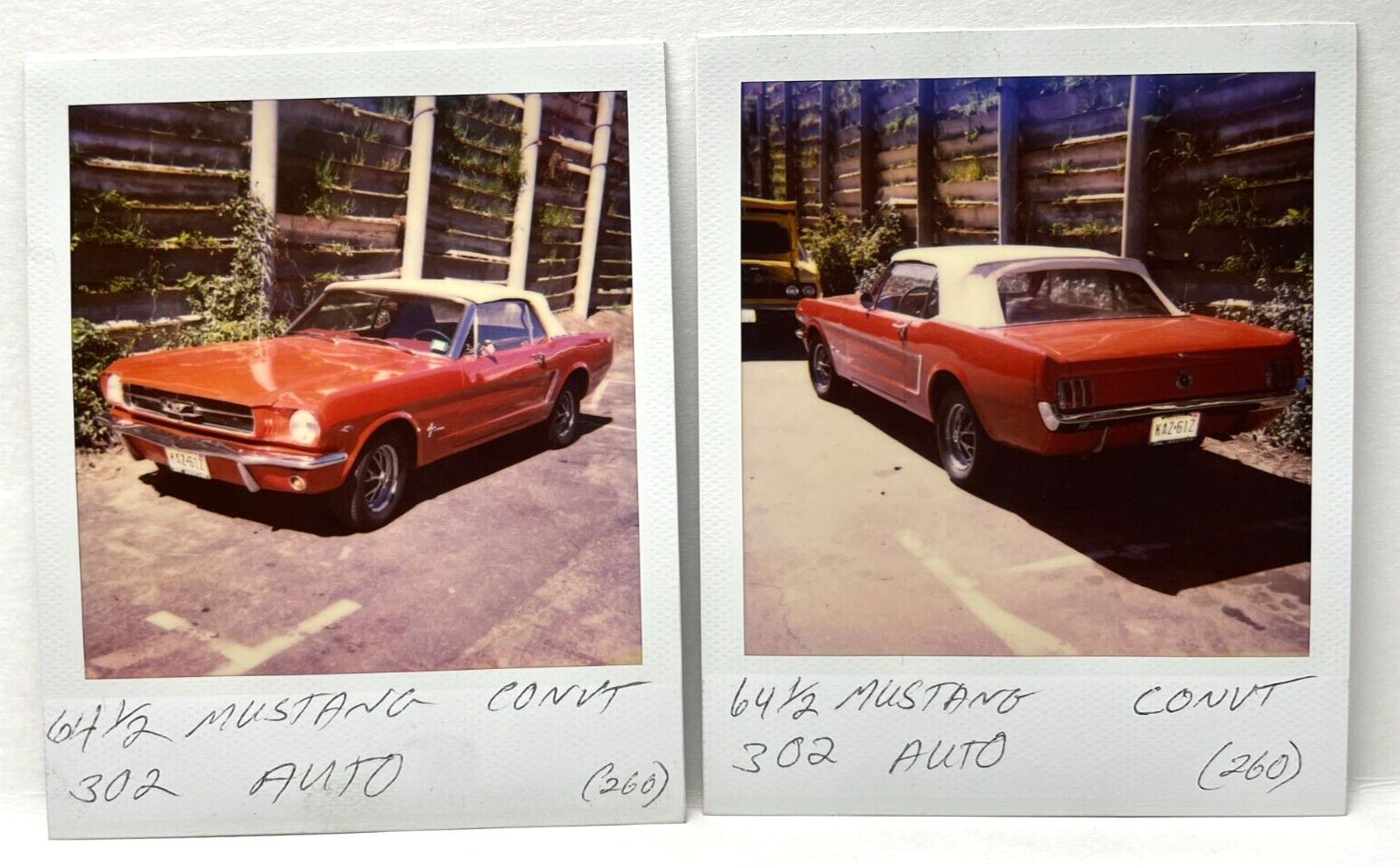CC9 Photograph 1980s Polaroid Artistic 1964 1/2 Ford Mustang 302 Auto Convrt Red