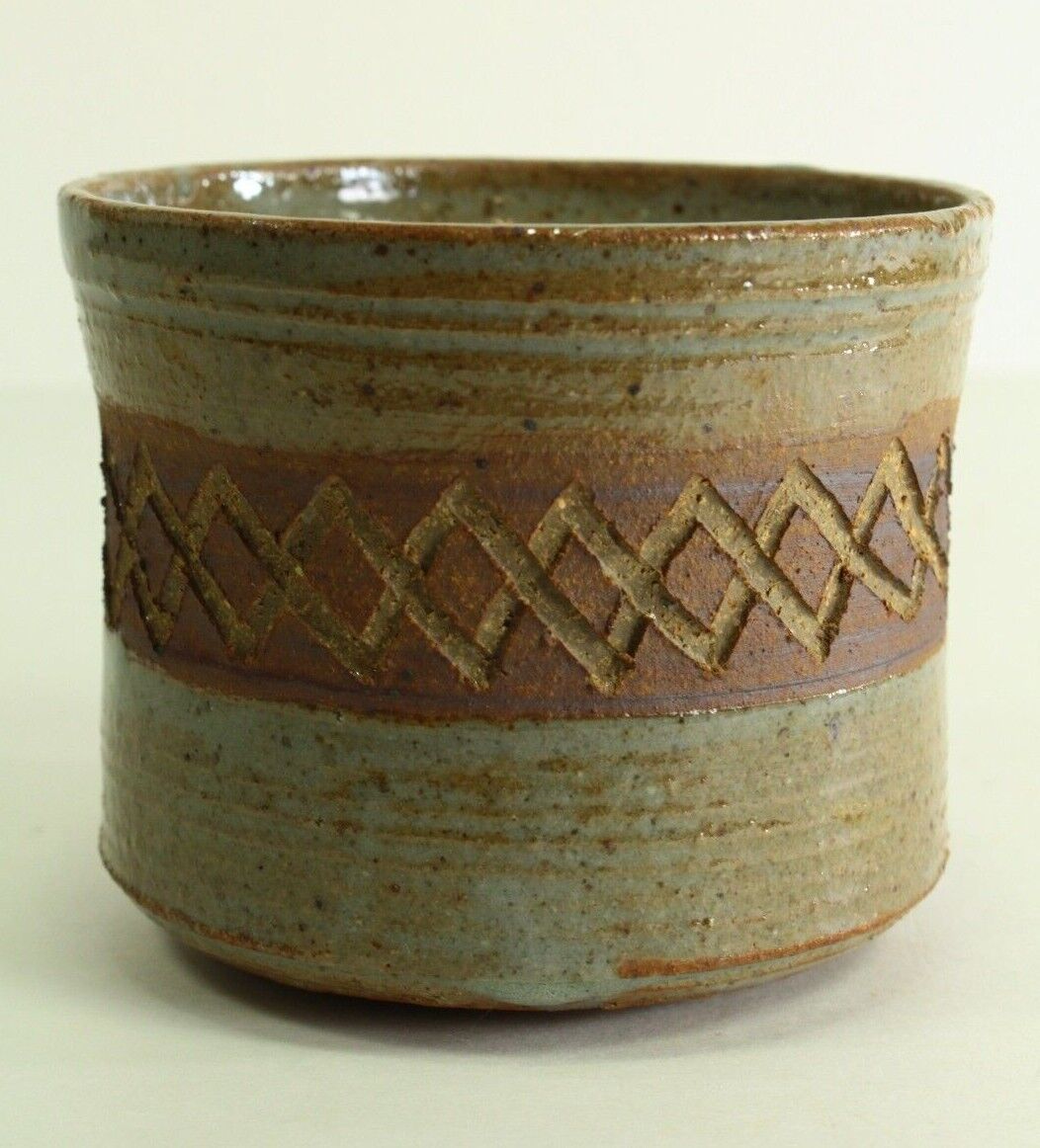 = Signed Grace Thorpe (1921-2008) Pottery Cache-pot Native America 1980's