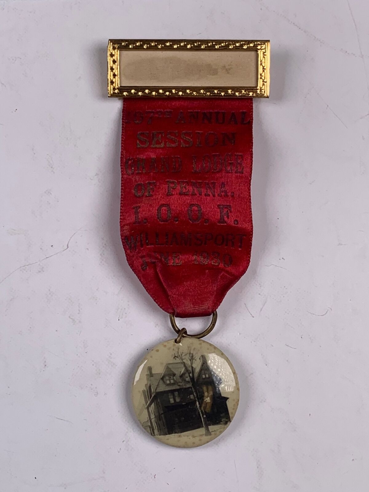 Masonic Medal Ribbon IOOF Williamsport PA 107th Session Grand Lodge 1930
