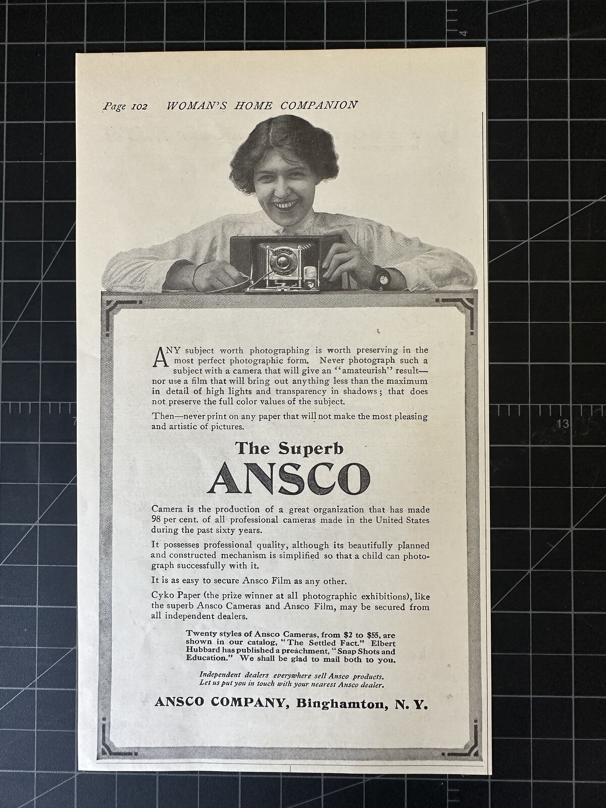 Vintage 1912 Ansco Cameras Print Ad