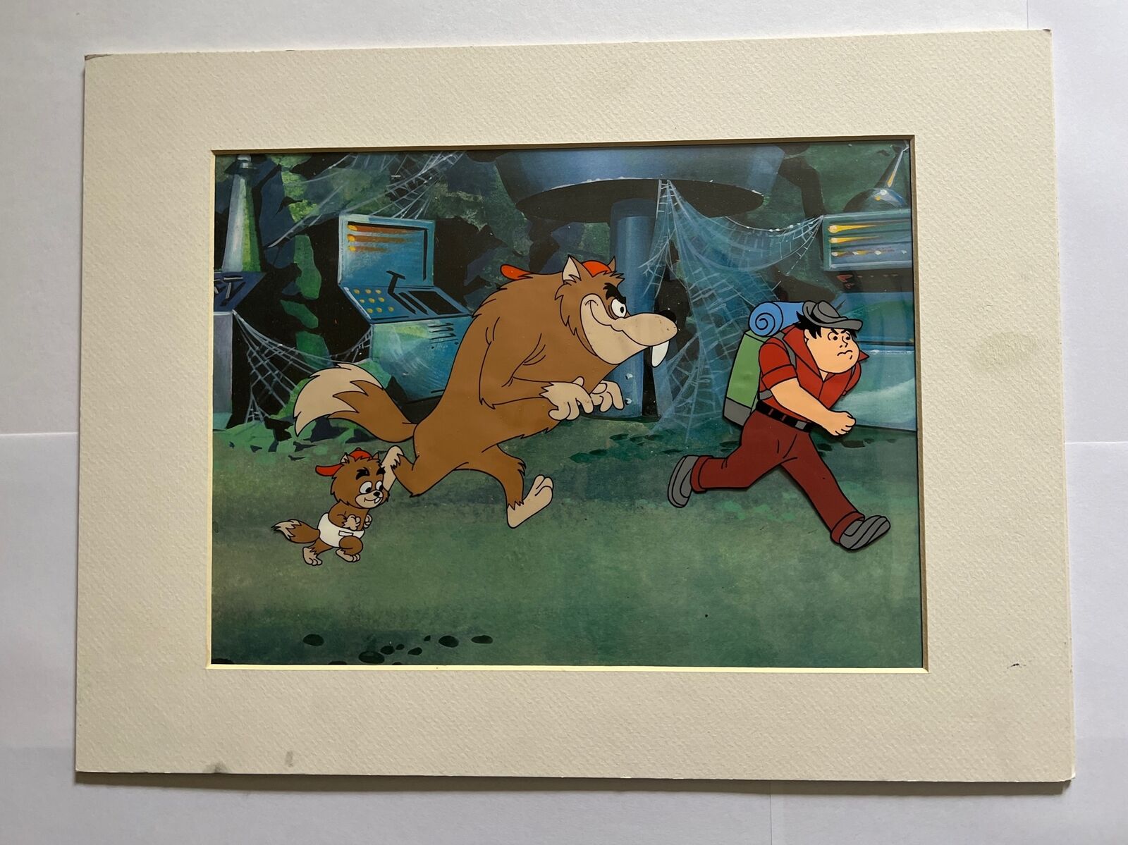 Fangface 1978 Production Cel Set Up  On Background Matted Animation RUBY SPEARS
