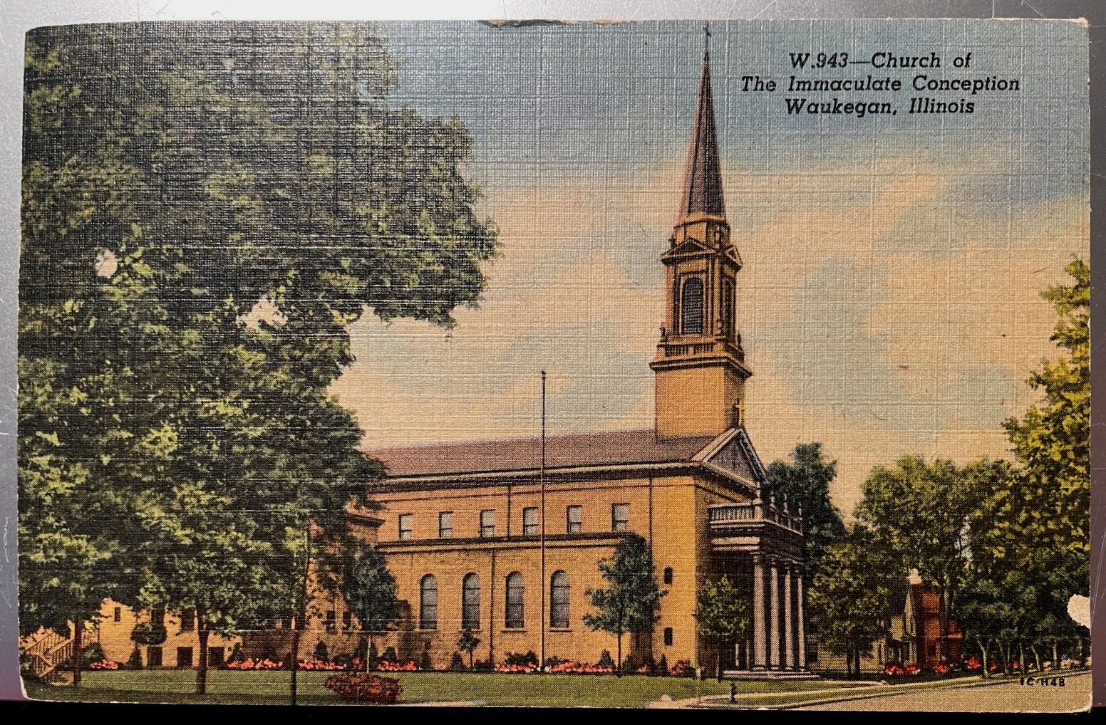 Vintage Postcard 1957 Church of the Immaculate Conception, Waukegan, Illinois IL