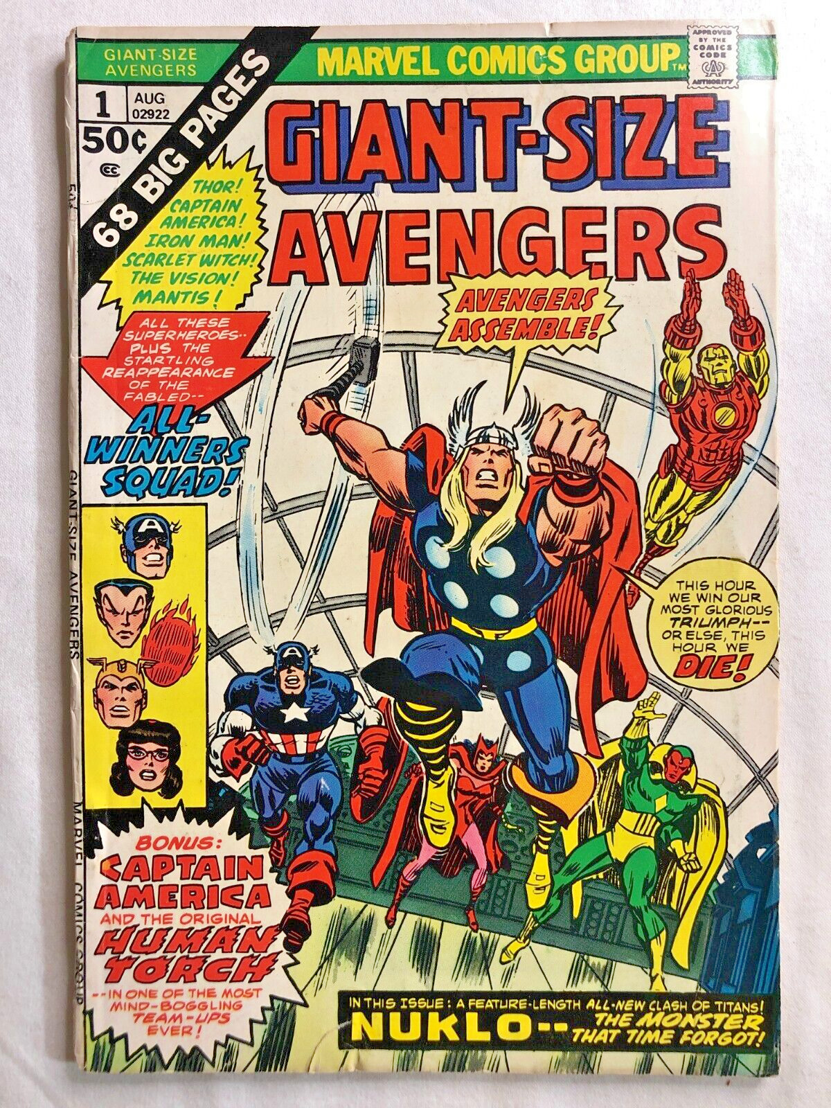 Giant-Size Avengers #1 Vintage Silver Age Marvel Comics Nice Condition
