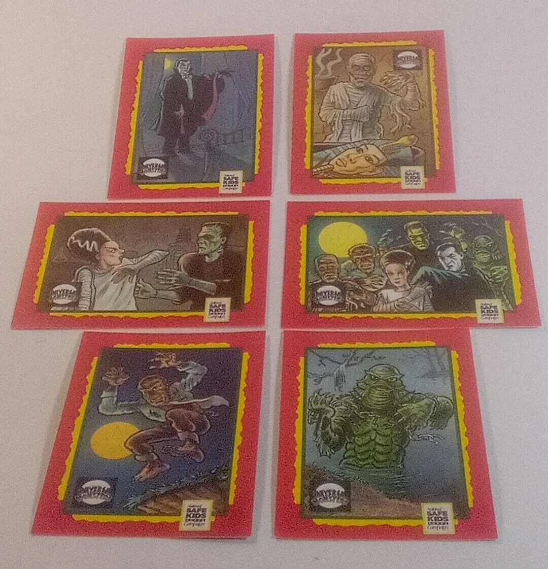 Vintage Universal Monsters Trading Card Treats Complete Set 6 Cards Impel 1991