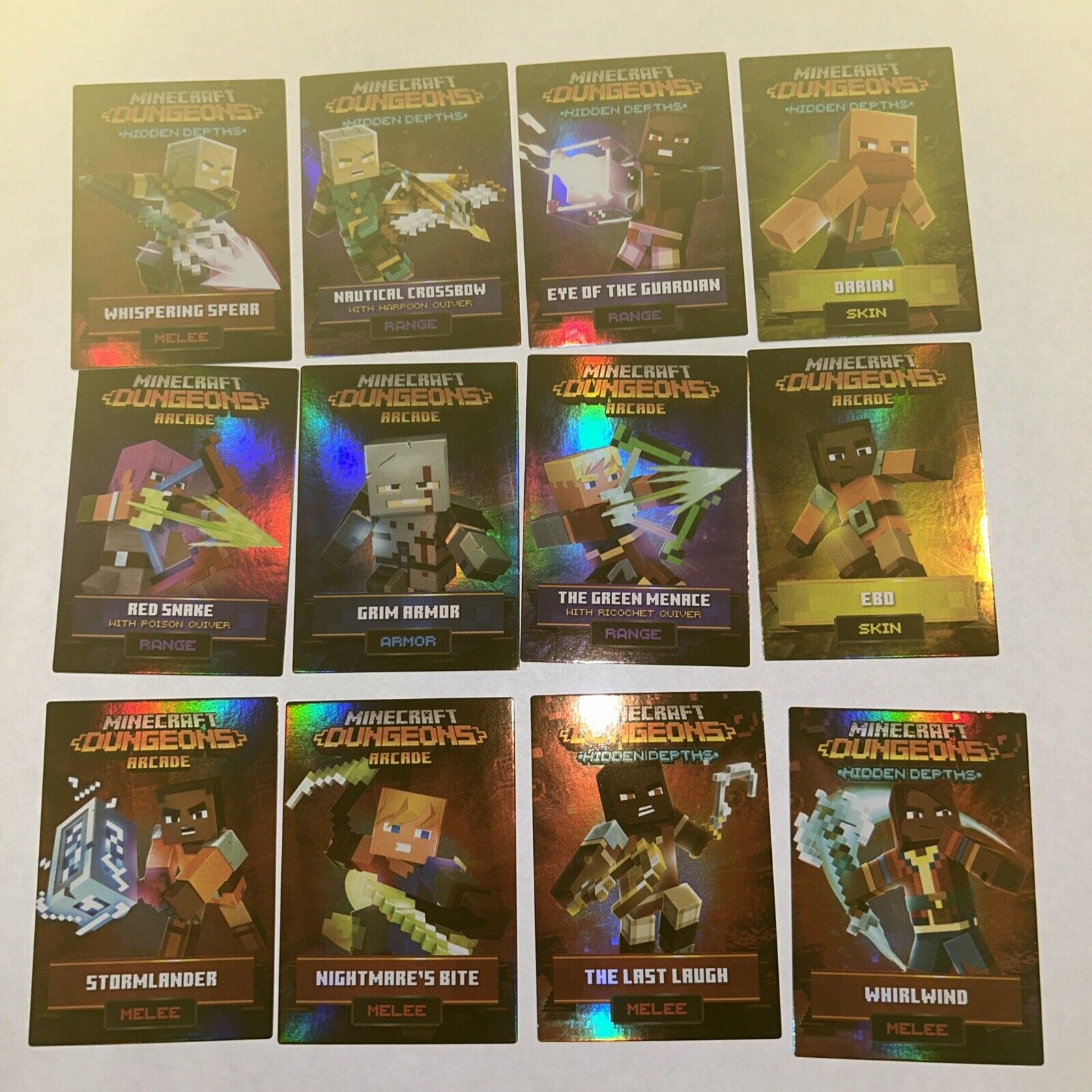 Minecraft Dungeons Arcade Game Twelve Rare FOIL Card(s), Whirlwind + More