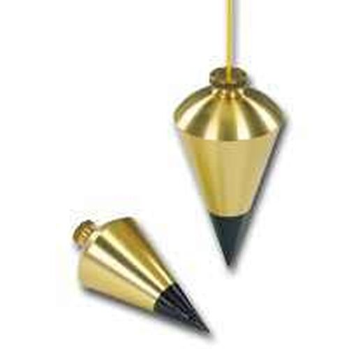 NEW STANLEY 47-974 LARGE SOLID BRASS WITH METAL TIP 16OZ CONE PLUMB BOB 5484399