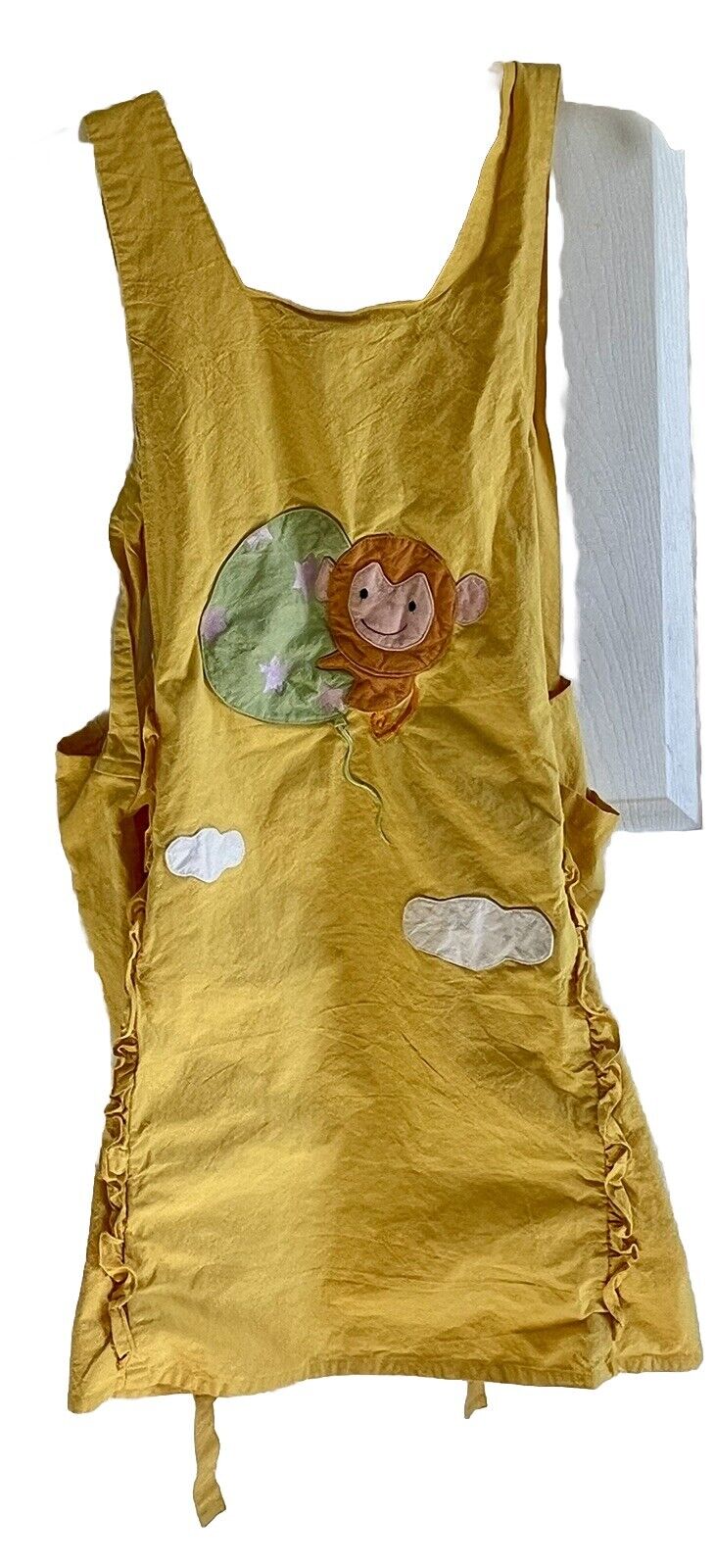 Adorable Yellow Apron Monkey Balloon By Kashmir With Hook & Loop & Tie Closures
