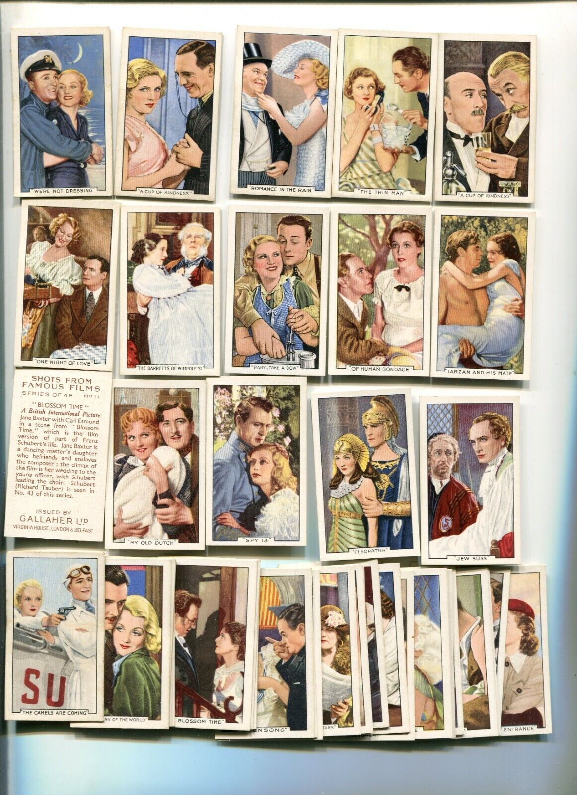 1935 GALLAHER LTD SHOTS FROM FAMOUS FILMS 48 DIFFERENT TOBACCO CARD SET
