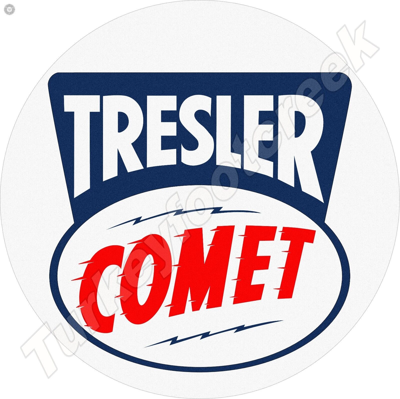 Tresler Comet Round Metal Sign 2 Sizes To Choose From