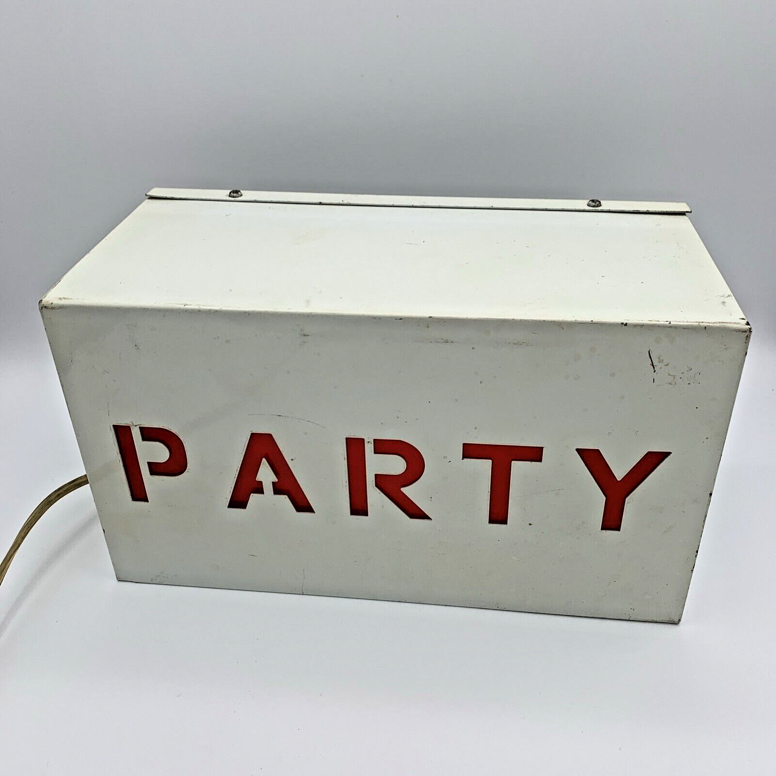 Vintage Party Lightbox Retro Electric Light Sign Metal Box Bar Wall Illuminated
