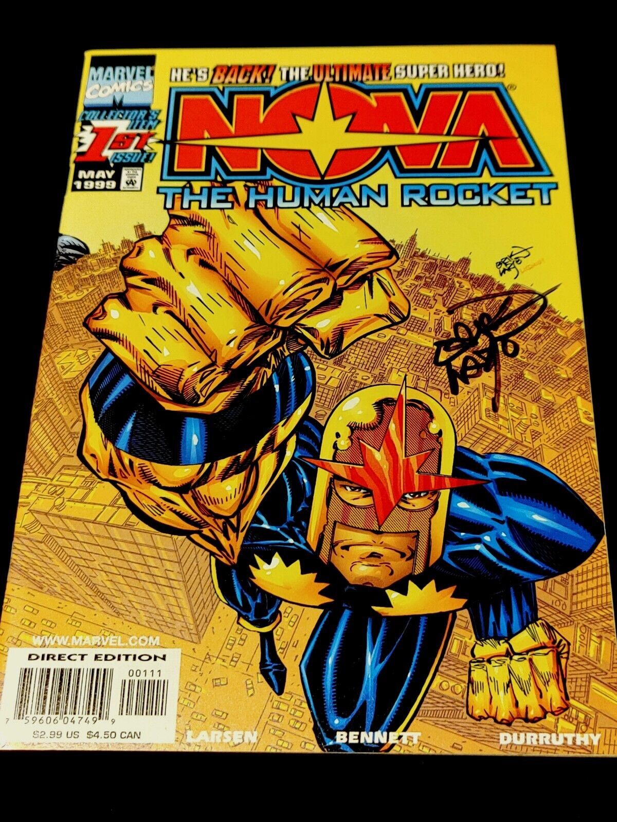 NOVA #1 Wraparound Cover Signed by Erik Larsen VF-NM (Marvel Comics 1999)