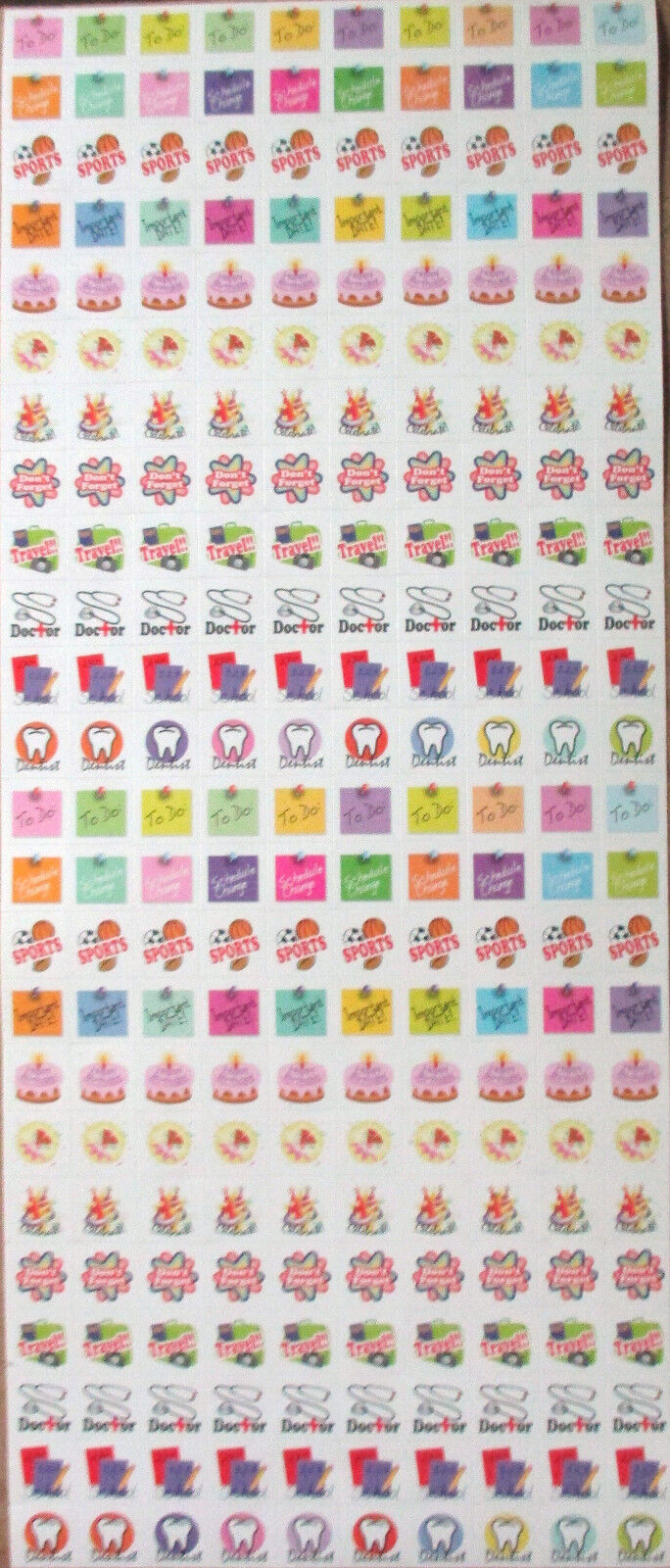 Planner Calendar Stickers 240 Appointment Event Reminders Dentist, Doctor, More