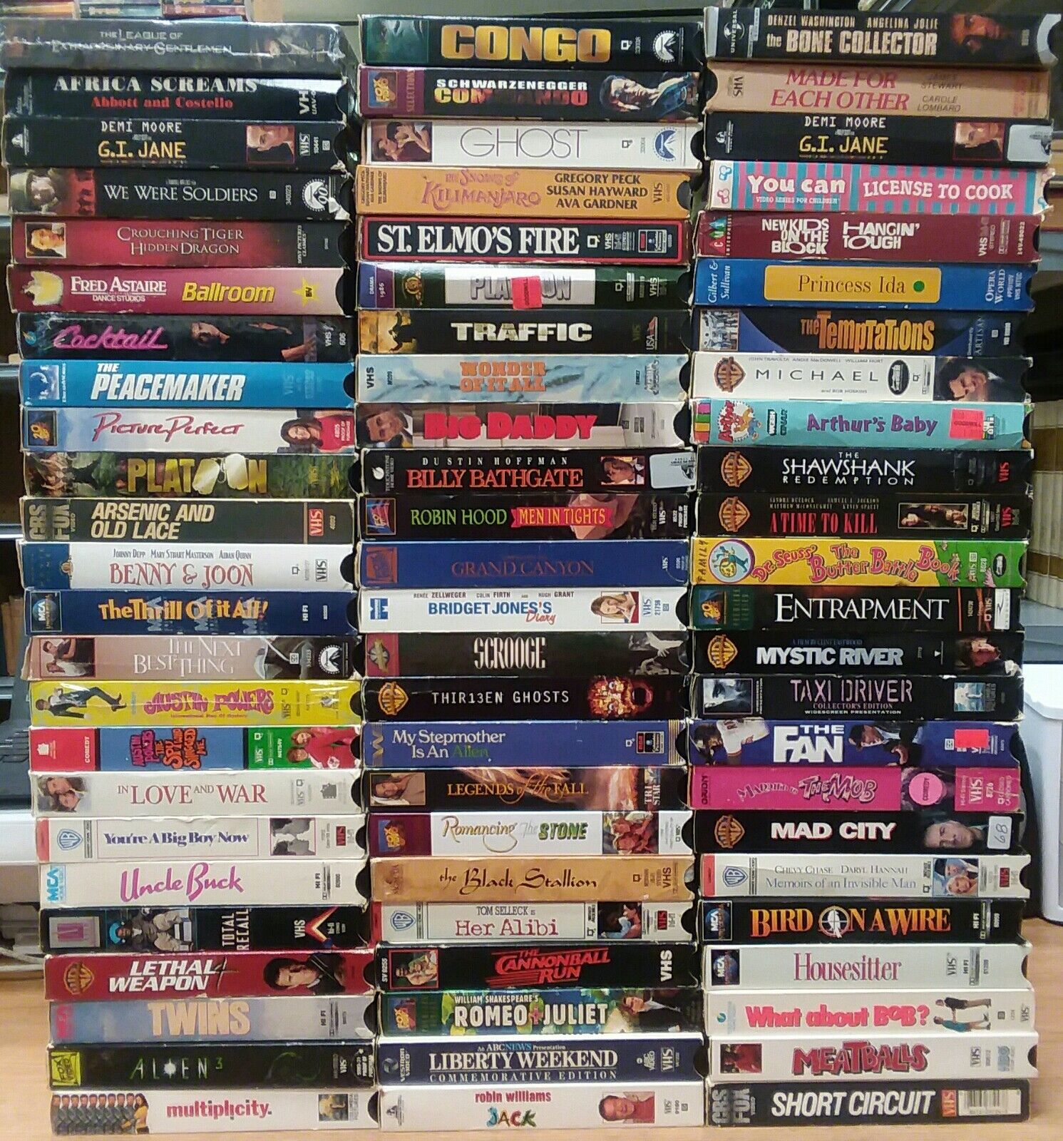 Lot of 70 to 75 VHS Tapes Movies Action Adventure Classics & More 50% LN or NEW