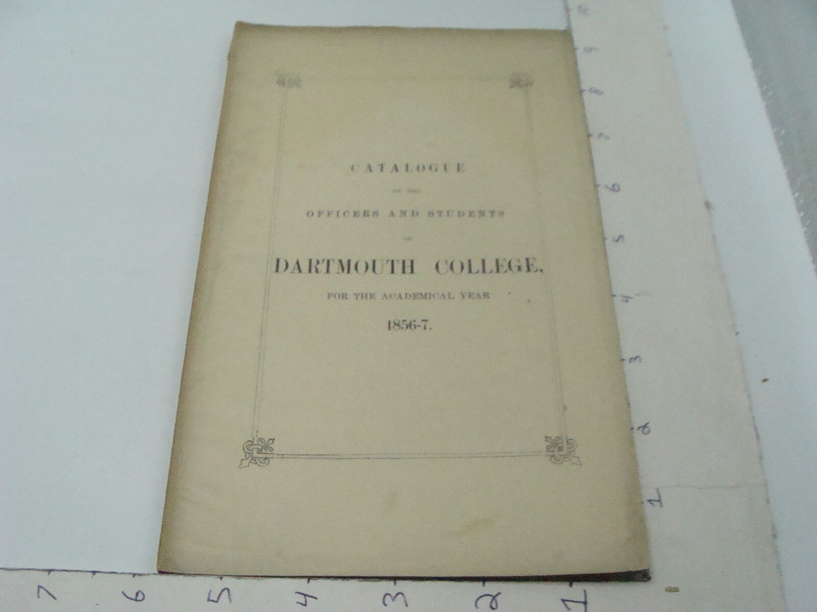 ORIGINAL - DARTMOUTH COLLEGE --1856-57 CATALOG of OFFICERS & STUDENTS 40pgs 