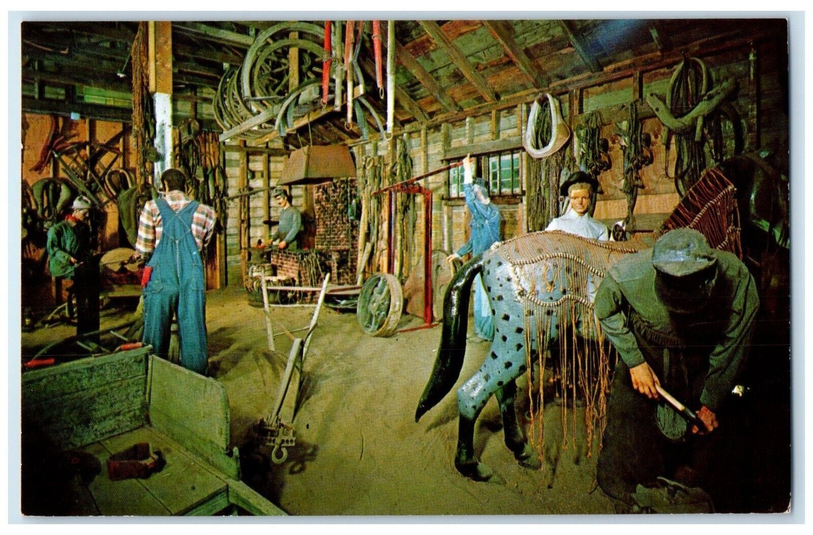 c1950\'s Sand Bar Gulch Stagecoach Museum Blacksmith Shop Shakopee MN Postcard