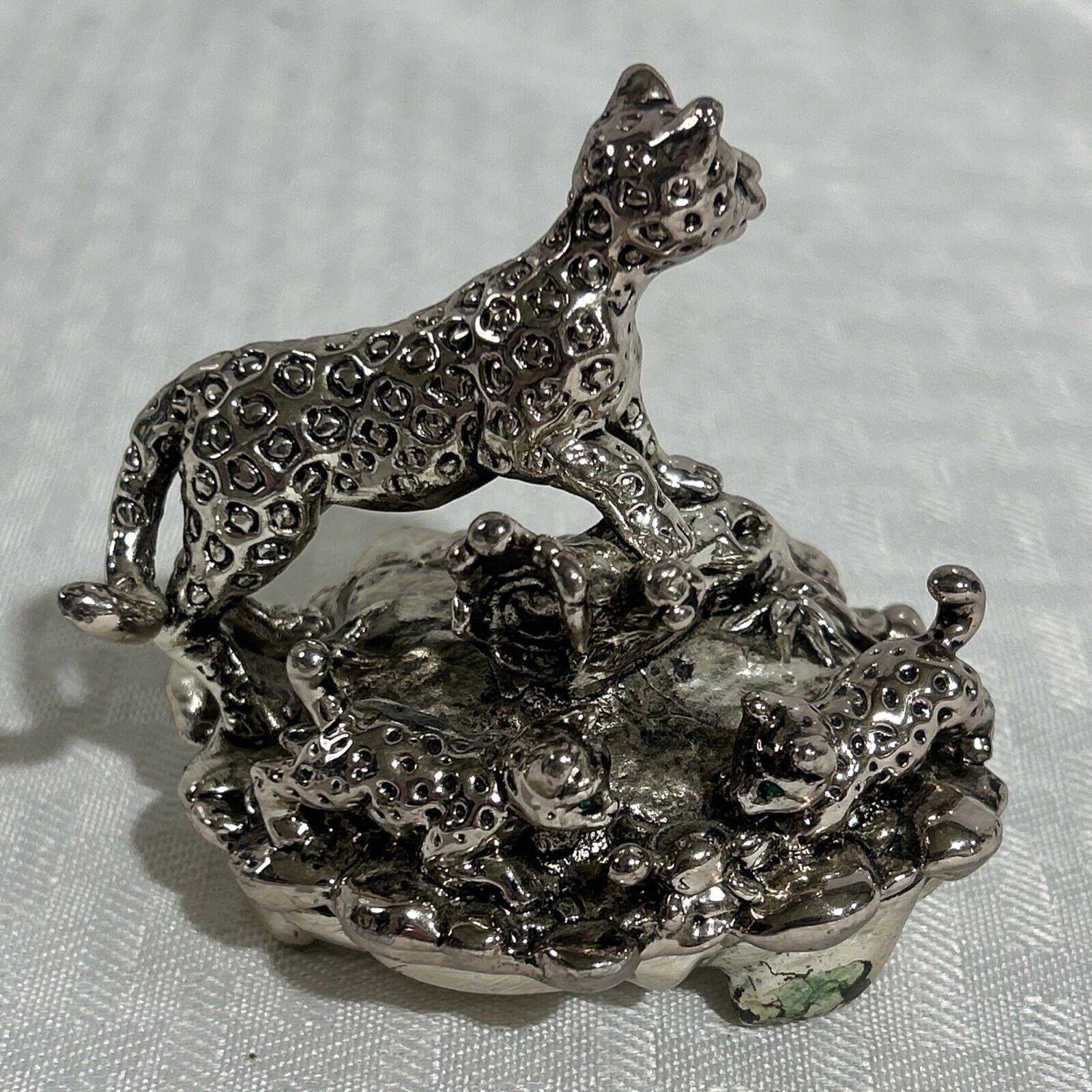 Vintage Arthur Court SIGNED CAT AND KITTENS SILVER MUSIC FIGURINE VERY RARE
