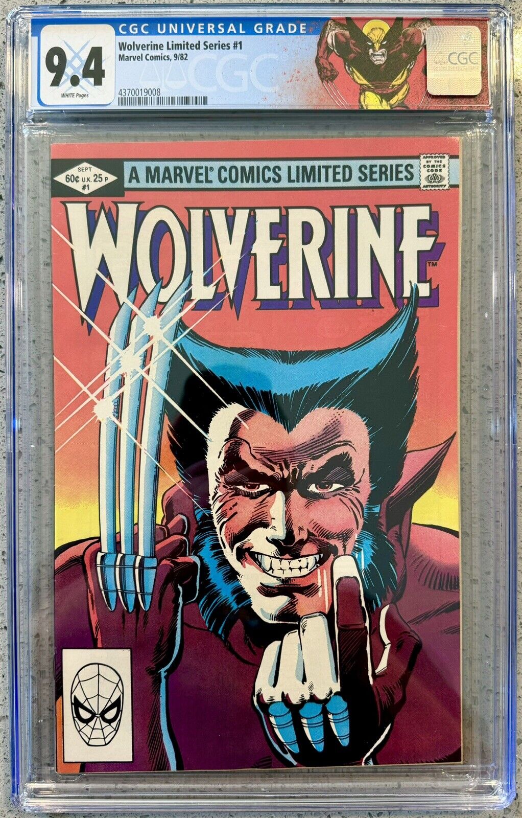 🔥 WOLVERINE #1 1982 CGC 9.4 WHITE Pages + Custom Label 1st Solo/Limited Series