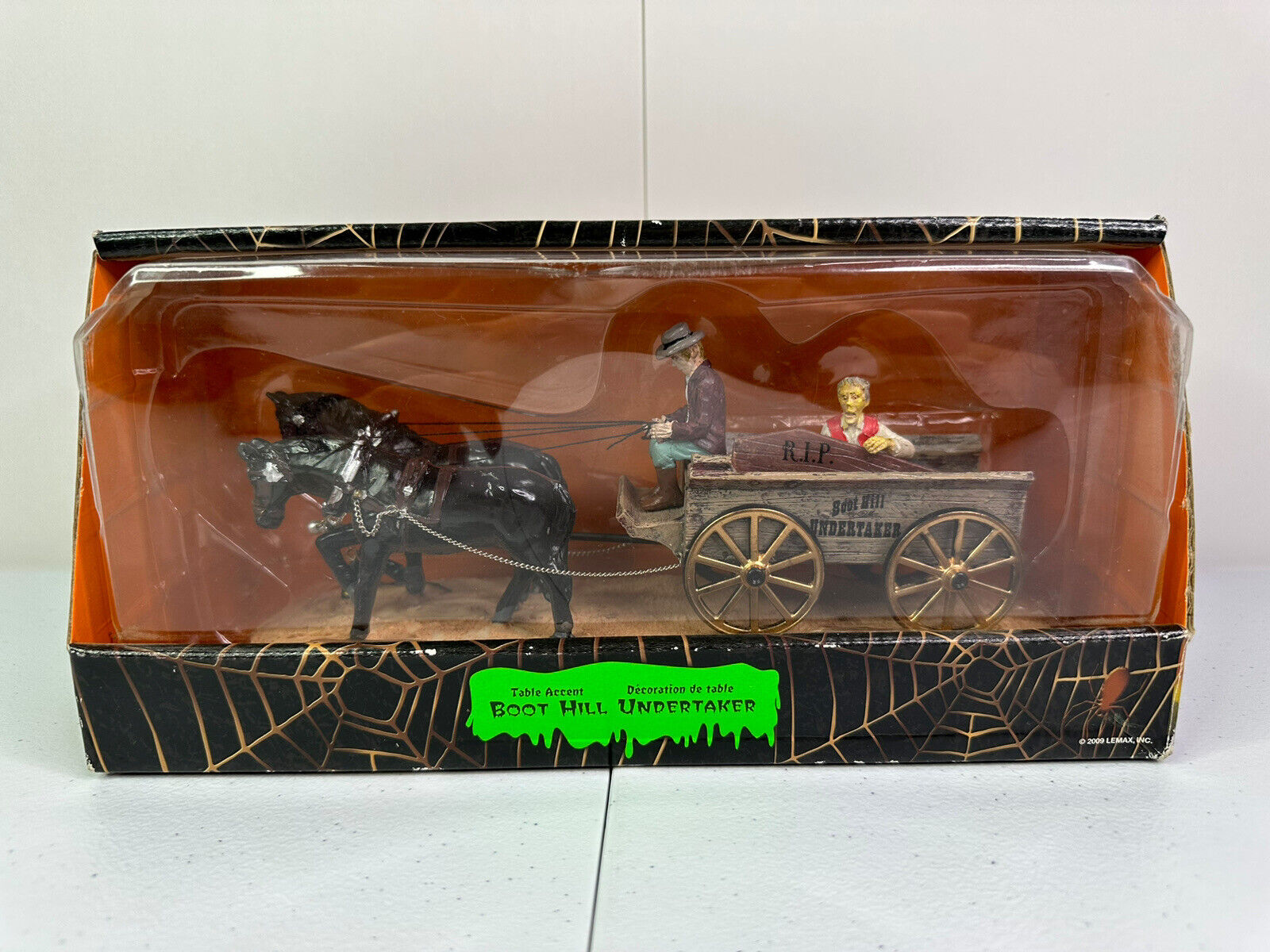 Lemax Spooky Town Boot Hill Table Top Undertaker Retired 2009 Halloween NIB