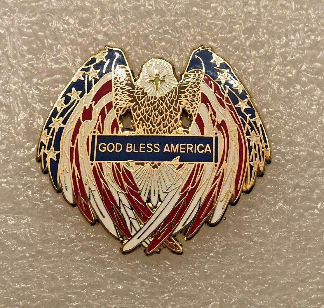 GOD BLESS AMERICA EAGLE USA FLAG PIN ARMY MARINES NAVY AIR FORCE COAST GUARD