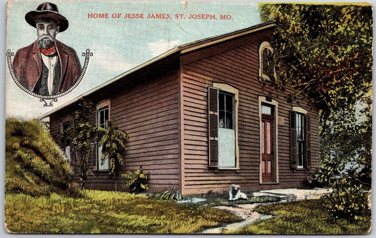 Home Of Jesse James Saint Joseph Missouri Brown\'s And Landscape Antique Postcard