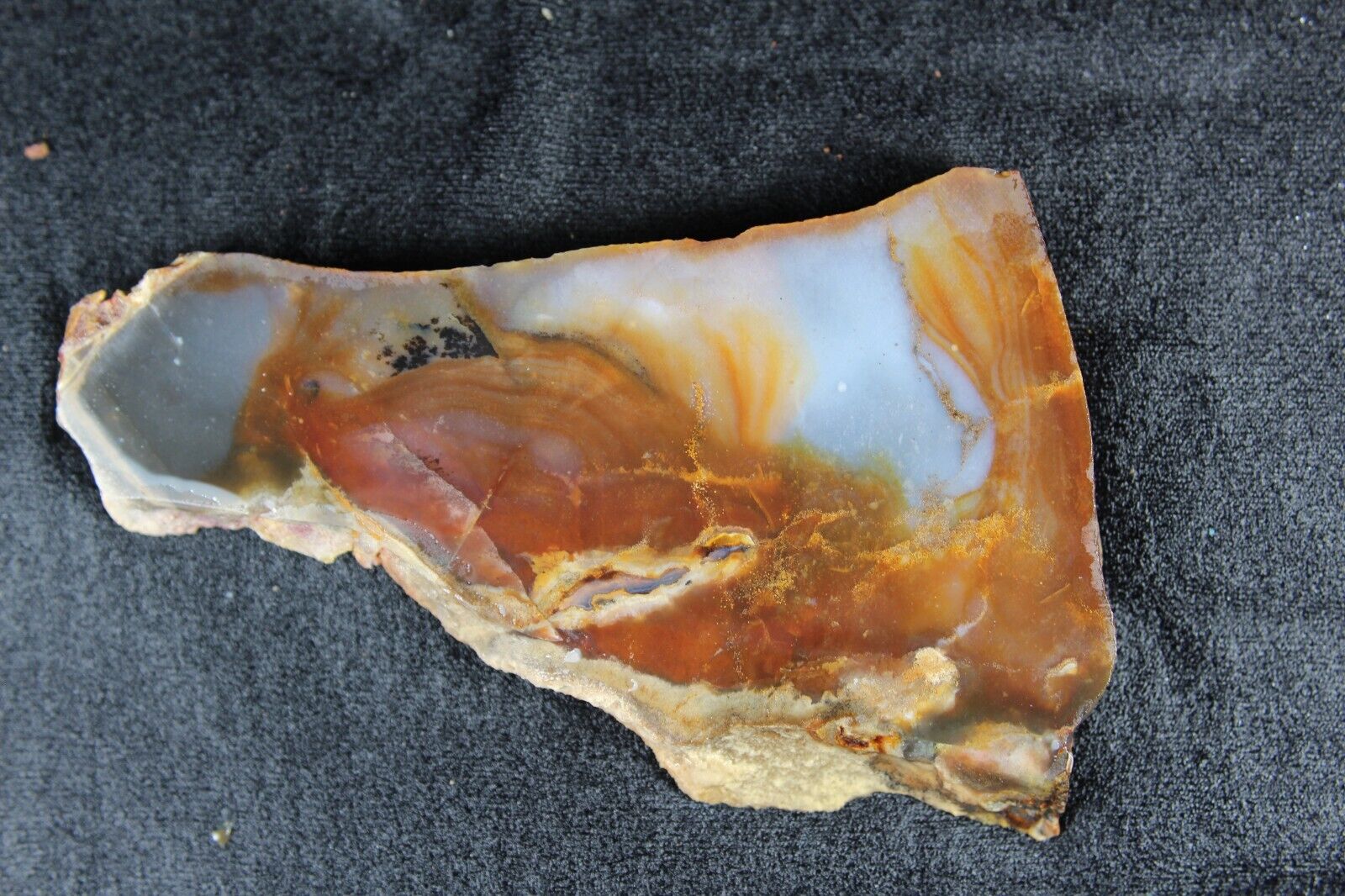 PJ:  Brown and White Agate Slab - 4.1  Ozs - Interesting 