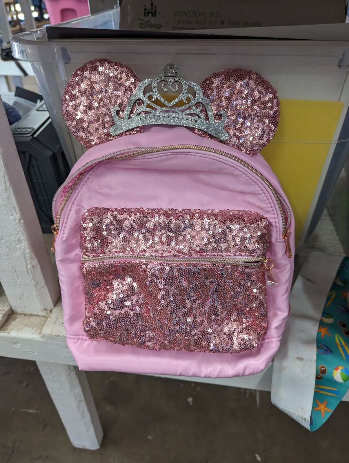 Disney Pink Sequined Backpack Bibbidi Bobbidi Boutique