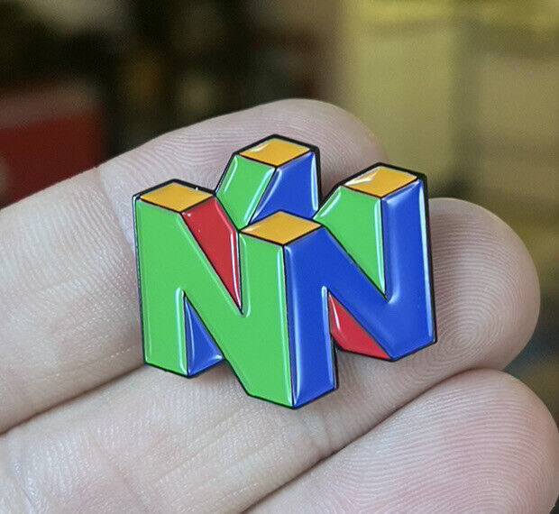 Nintendo 64 enamel pin N64 NES logo 90s Console Video Games Hat Lapel Bag NEW