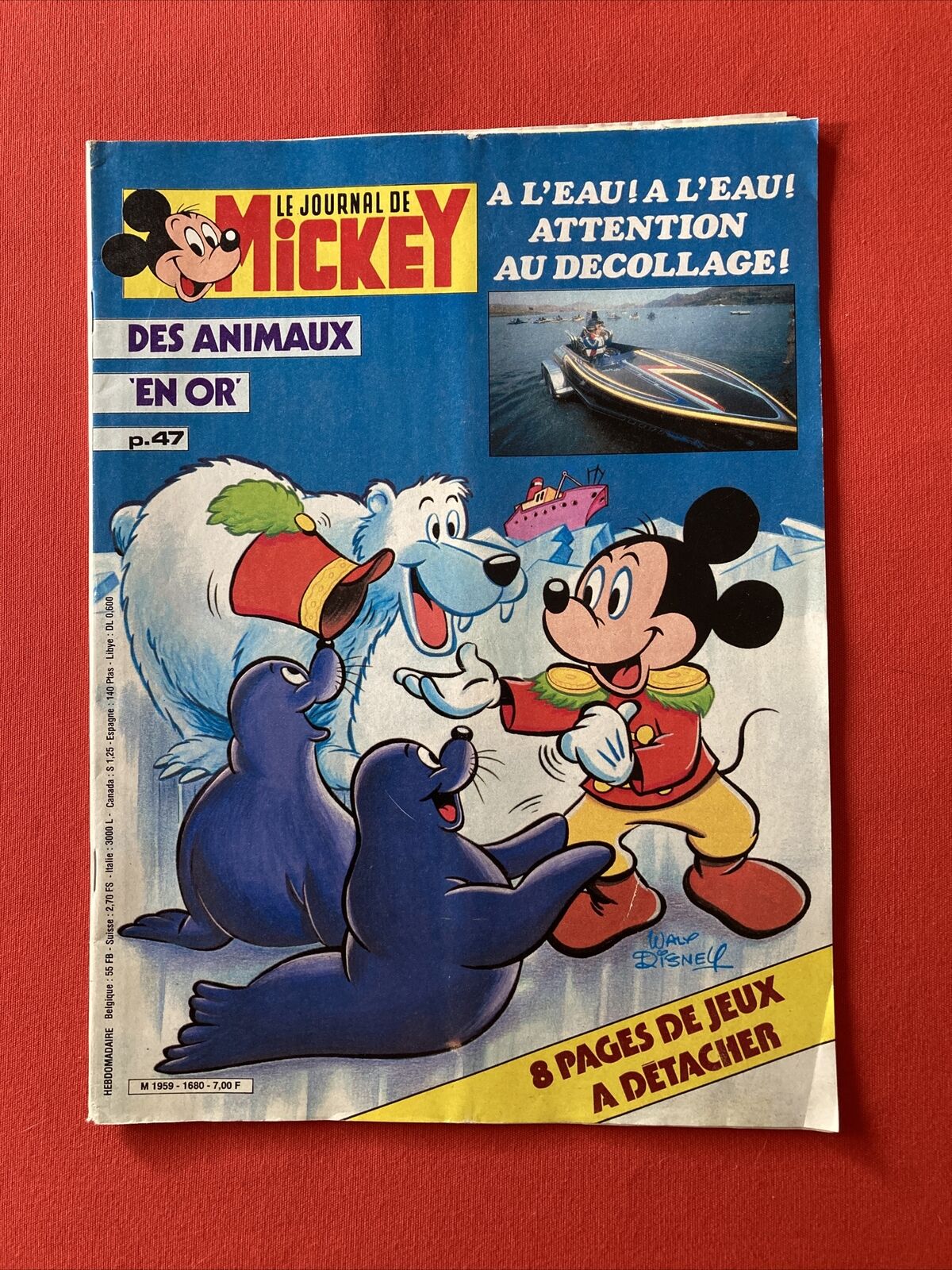 The Journal de Mickey No ’1680 View September 1984 Disney Good Condition NM Soft
