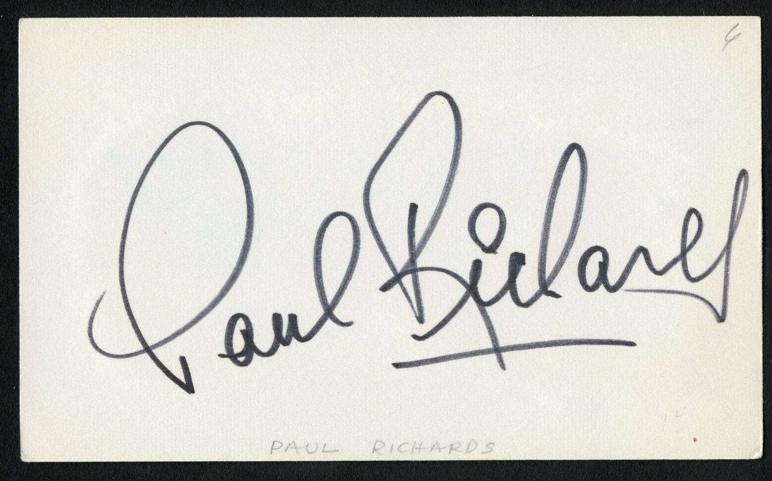 Paul Richards d1974 signed autograph auto 3x5 Cut American Actor in Westerns