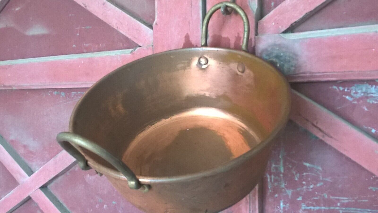 Antique Portuguese Copper Jam Sauce Pan meat sweet Stunning 45cm Diam from 50´s