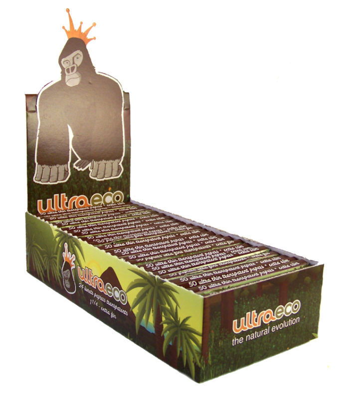 2400 Booklets Ultra Eco Clear Cigarette Rolling Papers (100 Sealed Boxes)