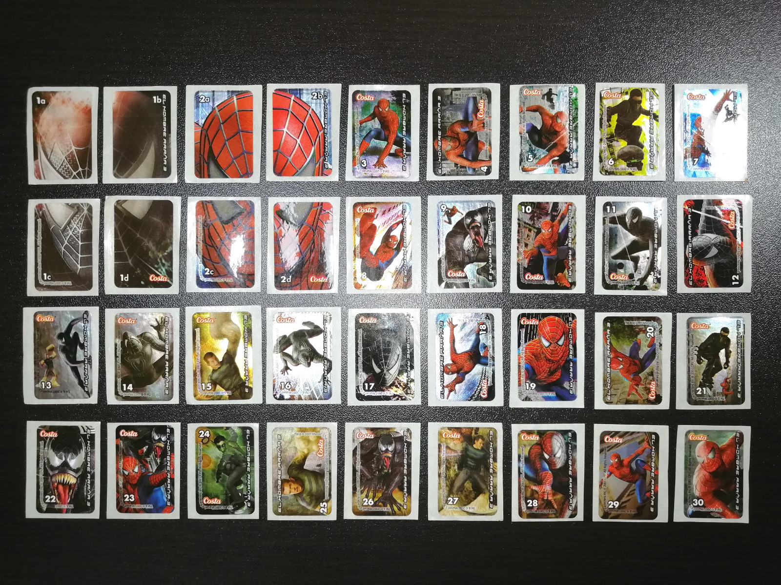 Spiderman 3 Movie Promotional Holographic Stickers 36/36 FULL SET Peru, 2007