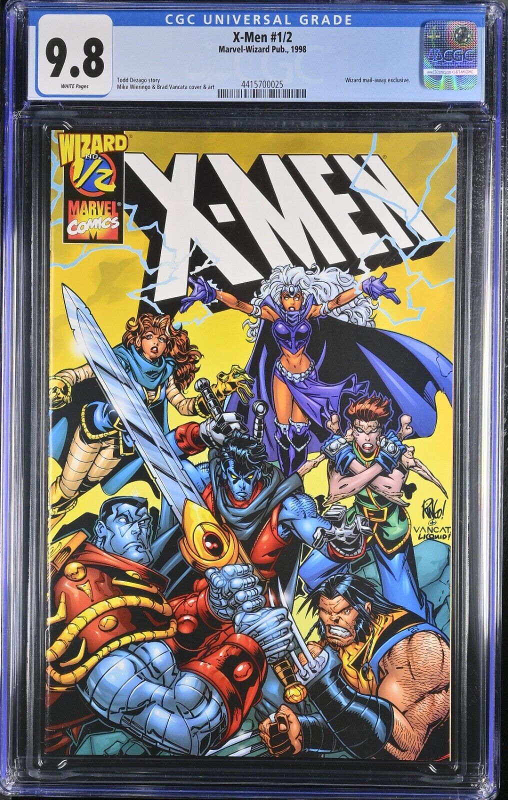 X-MEN #1/2 CGC 9.8 Marvel-Wizard Pub. 1998 Wizard mail-away exclusive