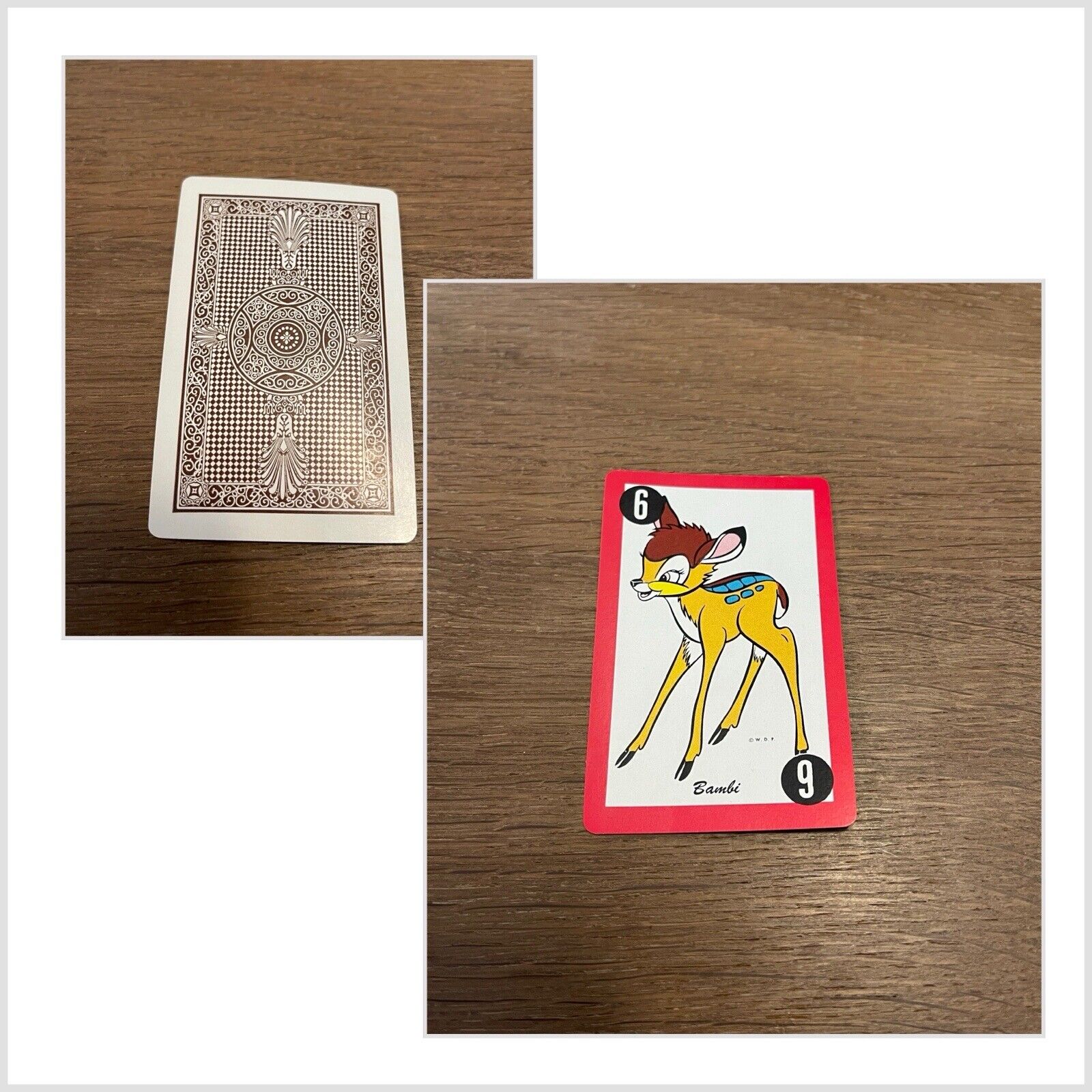 RARE VINTAGE 1949 WHITMAN DISNEY DONALD DUCK PLAYING CARD GAME BAMBI CARD