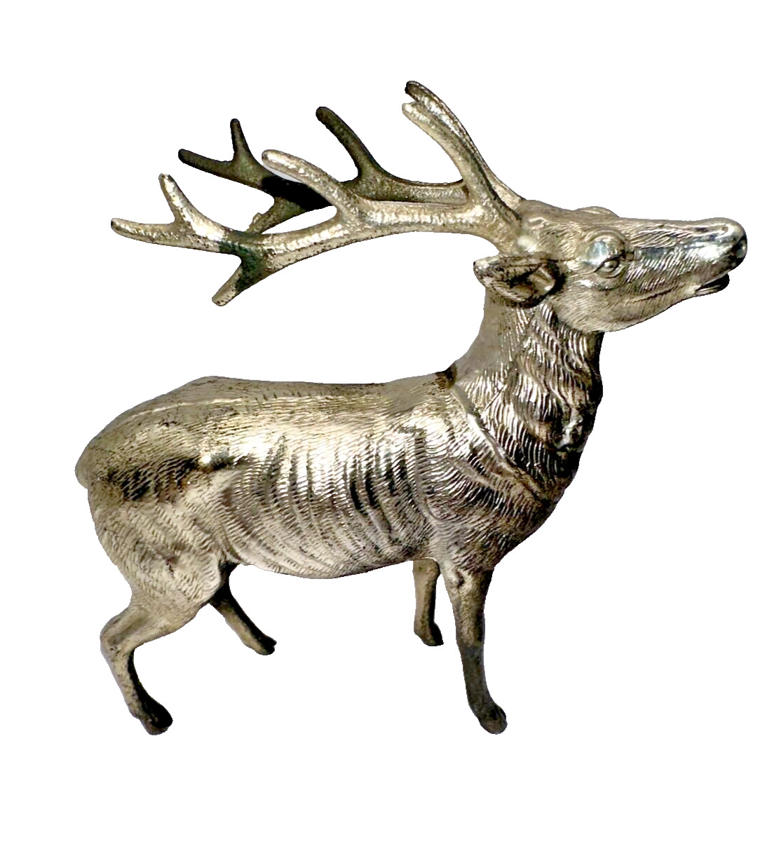 Cast metal reindeer | Vintage Silver Reindeer | Christmas | Made In Japan 4.5”