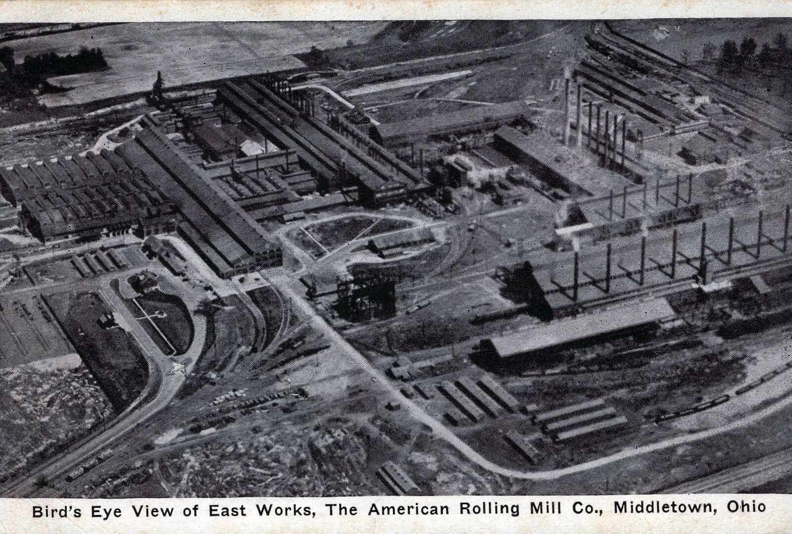 MIDDLETOWN OH - The American Rolling Mill Co. East Works Birdseye View Postcard