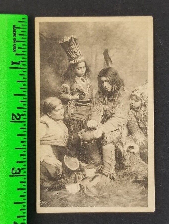 Vintage 1890\'s Native American Family Telonette Cigar T116 Tobacco Card
