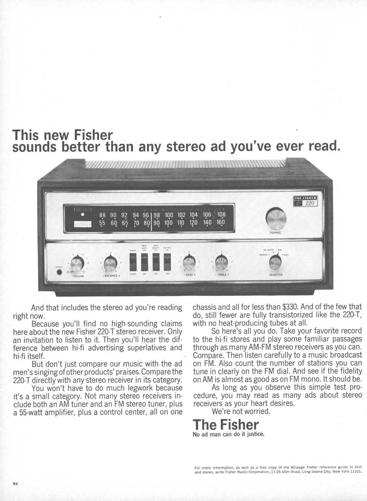 1966 Fisher Stereo Vintage Print Ad Sounds Better Than Any Stereo